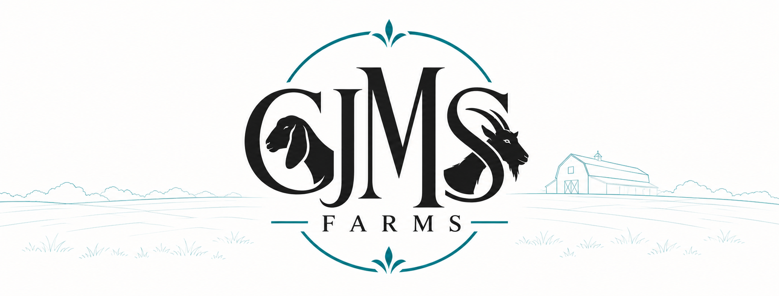 CJMS Farms Facebook cover with the farm logo and barn landscape
